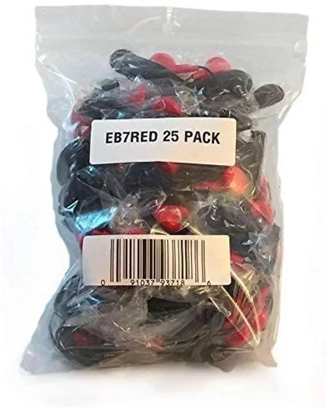 Main image of EB-7 Earbuds Bulk Disposable Headphones Stereo with 3.5mm Plug, Red (25 Pack)