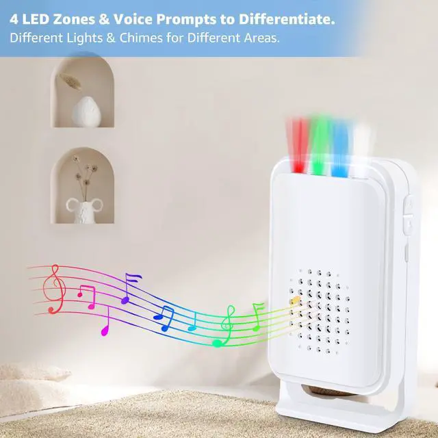 Alt view image 2 of 7 - Wireless Welcome Doorbell, Wireless Alarm, Motion Sensor Alarm, Multiple Sounds Available, 280 Meters Transmission, 40mm Loud Speaker3 receivers1 Sensor