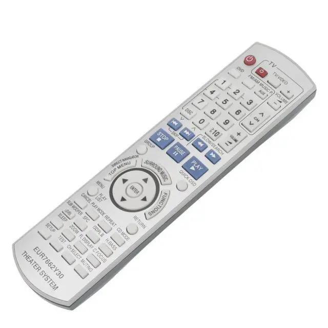 Alt view image 3 of 4 - EUR7662Y30 Replacement Remote Control for Panasonic DVD Receiver Home Theater Stereo Sound System in Living Rooms or Rooms, Size Approximately About 8 x 2 x 0.6 in, Replace Models EUR7662Y40