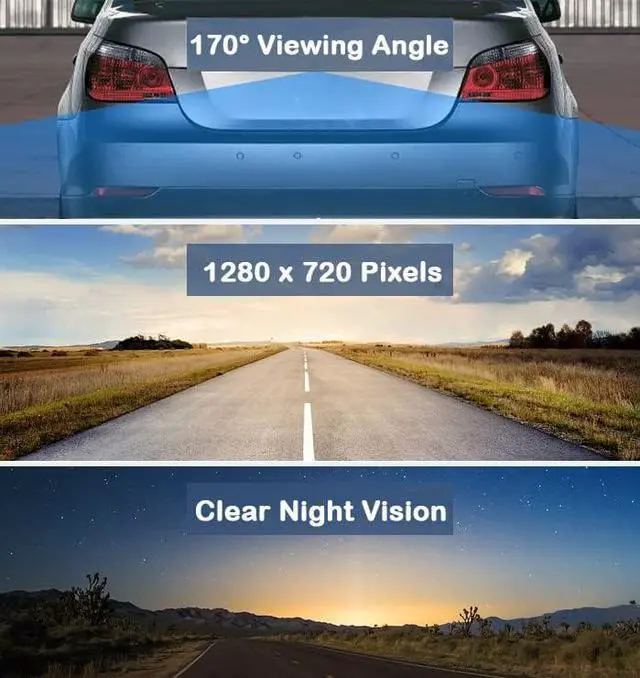 Alt view image 4 of 7 - Backup License Plate HD Camera Night Vision Rear View Waterproof Compatible with JVC Car Radio KW-AV61BT KW-M560BT KW-M730BT KW-M740BT KW-V40BT KW-M740BT KW-V120BT KW-V240BT KW-V850BT