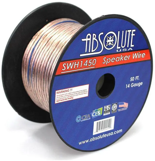 Main image of SWH1450 14 Gauge Car Home Audio Speaker Wire Cable Spool 50'
