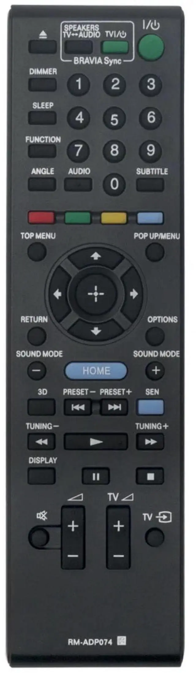 Main image of RM-ADP074 Replacement Remote Control for Sony Blu-ray Disc DVD Player in Living Rooms or Rooms, Replacement Model RM-ADP073, Replace Remote Compatible Models BDV-E190 BDV-E290 BDV-E490 BDV-E690