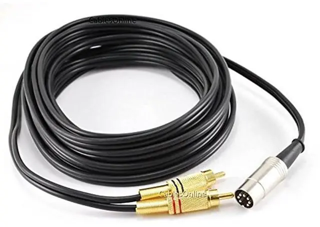 Main image of CablesOnline, 25ft 7-Pin Din Male to 2-RCA Male Professional Grade Audio Cable for Bang & Olufsen, Naim, Quad...Stereo Systems, BO-2725K