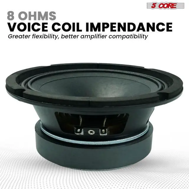 Alt view image 5 of 6 - 6.5 Inch Mid Range Replacement Pro Audio PA DJ Car Speaker Pair 360W 8 Ohms 30 Oz Magnet 1.5" Voice Coil 60W Aluminum Super Tweeters - MR 6.5-8oHM +TW BLT 400 X2PAIR