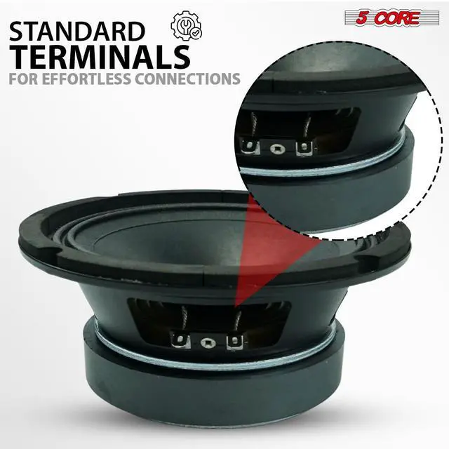 Alt view image 6 of 6 - 6.5 Inch Mid Range Replacement Pro Audio PA DJ Car Speaker Pair 360W 8 Ohms 30 Oz Magnet 1.5" Voice Coil 60W Aluminum Super Tweeters - MR 6.5-8oHM +TW BLT 400 X2PAIR