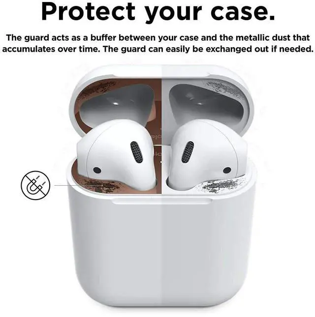 Alt view image 3 of 6 - Upgraded AirPods Dust Guard for AirPods | Luxurious Looking, Must Watch Easy Installation Video, Protect AirPods from Iron/Metal Shavings (Rose Gold, 2 Sets)