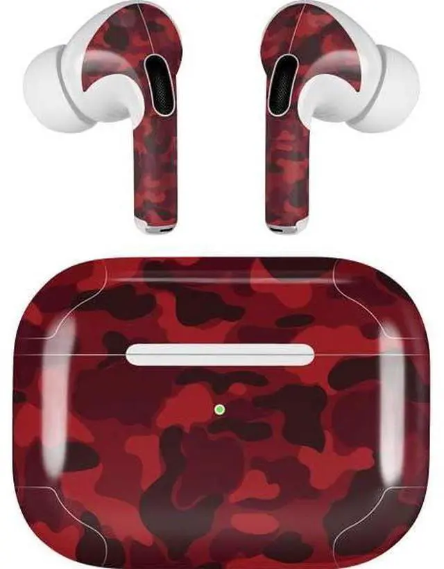 Main image of Decal Audio Skin Compatible with Apple AirPods Pro - Red Street Camo Design