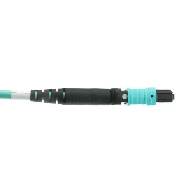 Alt view image 3 of 3 - High-Speed 40/100 Gb OM4 50/125 Multi-Mode Type-B MTP 12-Strand Fiber Optic Cable, Plenum Rated - Aqua Blue, 3.3 FT (1 Meter)