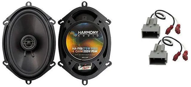 Main image of Front Door Speakers with Harness Fits Ford F-550 XL 2013-2016 | Super Duty replacement upgrade, covers 2015 models, Rhythm Series 225 watt pair, 5x7 6x8 size, plug-and-play wiring included