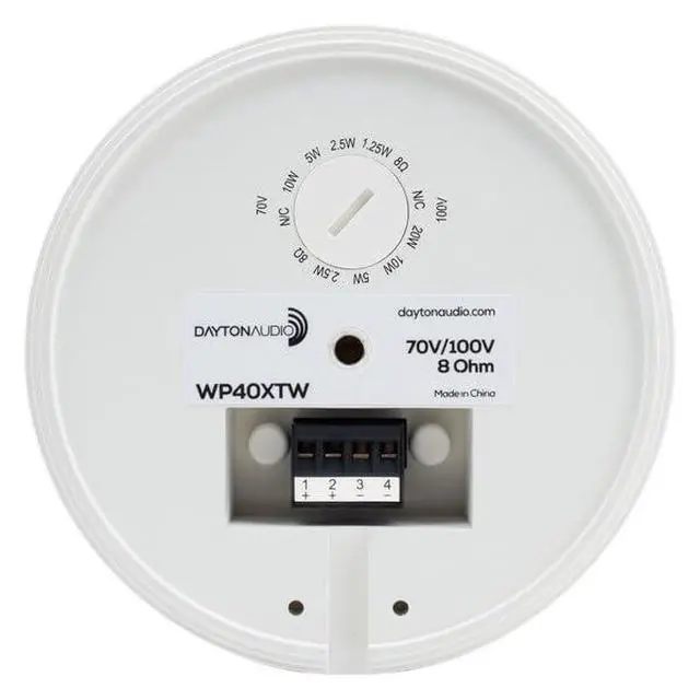 Alt view image 6 of 7 - 4" Compact Pendant/Landscape Speaker 70V/100V/8 Ohm White WP40XTW