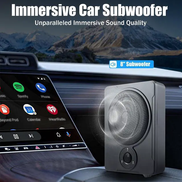 Alt view image 2 of 6 - Slim Underseat Subwoofer, 300w Max Powered Car Subwoofer, 8 Inch Compact Car Audio Speaker with Built-in Amplifier, Small Subwoofer for Cars Trucks Jeets