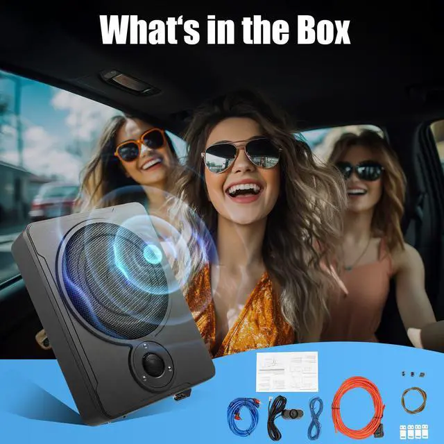 Alt view image 6 of 6 - Slim Underseat Subwoofer, 300w Max Powered Car Subwoofer, 8 Inch Compact Car Audio Speaker with Built-in Amplifier, Small Subwoofer for Cars Trucks Jeets
