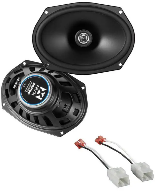 Main image of E-Series 6x9 Front Speaker Upgrade Kit with Wiring Harness Fits Select 20192025 Ram 1500 480W Peak 2-Way Coaxial Speakers, Plug-and-Play Installation