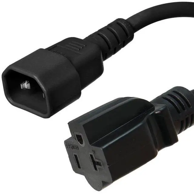 Main image of C14 to 5-20R Power Cord, 15A, 125V, 14/3 SJT, 1 Foot