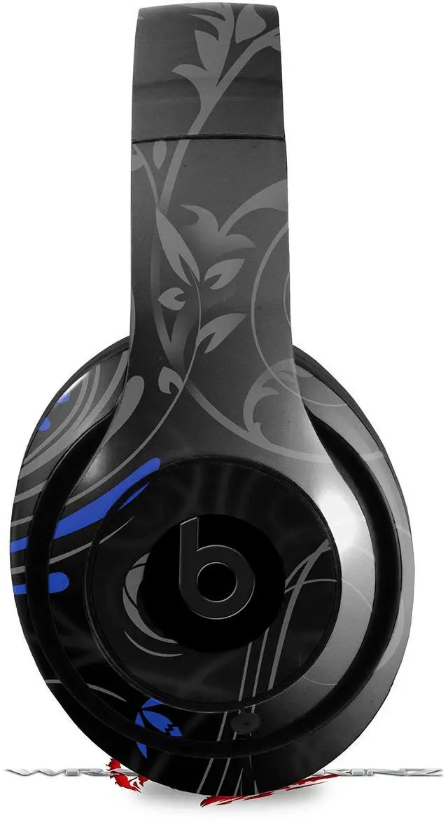 Main image of Skin Decal Wrap Compatible with Beats Studio 2 and 3 Wired and Wirelesss Twisted Garden Gray and Blue Skin Only Headphones NOT Included