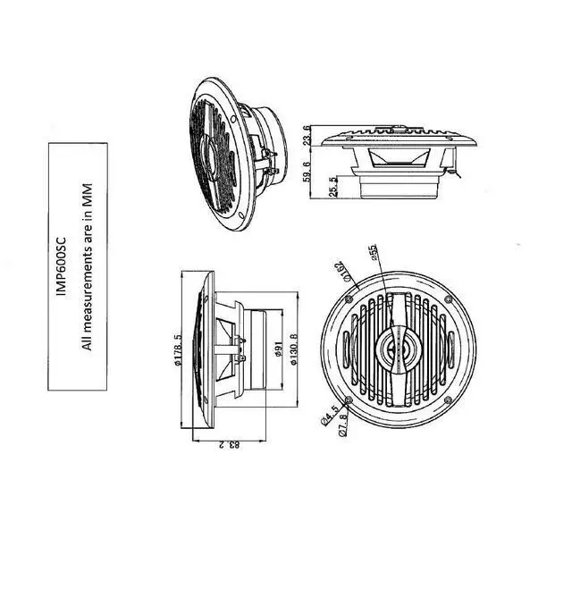 Alt view image 7 of 7 - 6.5" Marine Grade Speakers - 80W Waterproof Boat Speakers with Polypropylene Cone (Pair)