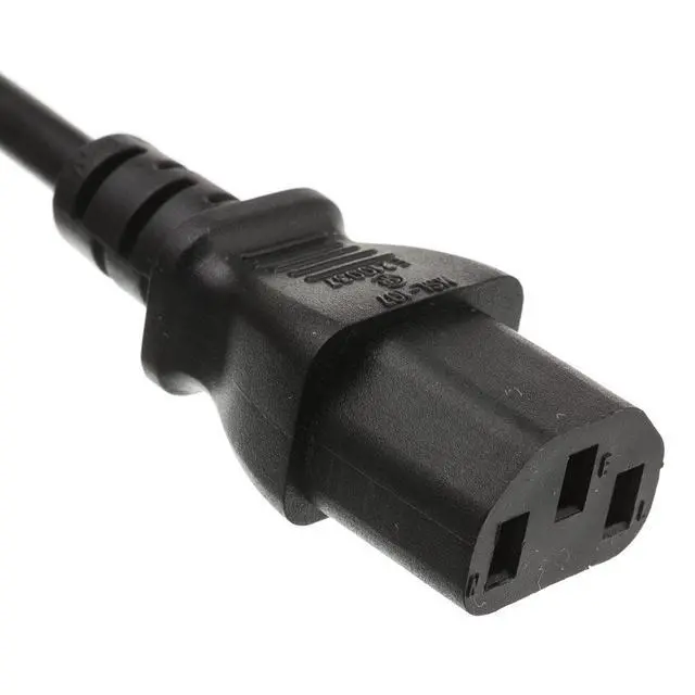 Alt view image 3 of 6 - 10 feet Computer/Monitor Power Cord, C13 Female to NEMA 5-15P Male Plug, 3 Pin, 18 AWG, SVT, 10 Amp, C13 to Nema 5-15P Power Cable for PC/Monitor, Black