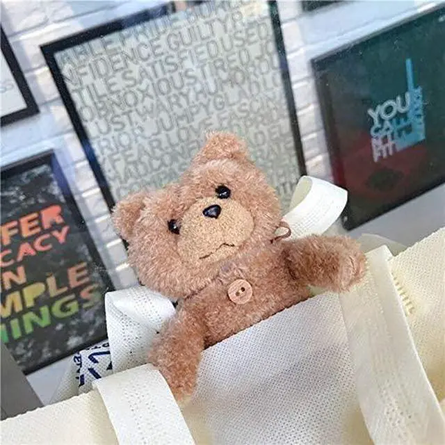 Alt view image 5 of 6 - Designed for Apple AirPods 3 Case 2021, Bear Plush Doll Cute 3D Cartoon AirPods 3rd Gen Cover Hooks Button Earphone Headphone, Shockproof Anti-Fall and Dustproof Protective (Bear)