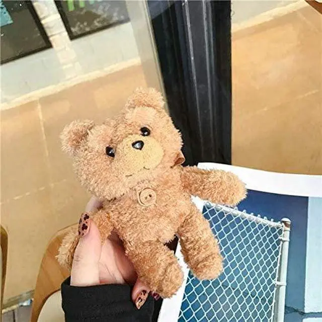 Alt view image 4 of 6 - Designed for Apple AirPods 3 Case 2021, Bear Plush Doll Cute 3D Cartoon AirPods 3rd Gen Cover Hooks Button Earphone Headphone, Shockproof Anti-Fall and Dustproof Protective (Bear)