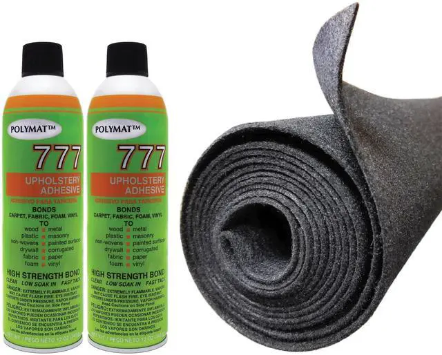 Main image of 2 Glue + 45 FT x 3.75FT Wide (45FTX45INCHES) Charcoal Speaker Box Backed Carpet Truck Car Trunk Liner, Dash Cover, Interior Headliner Carpet