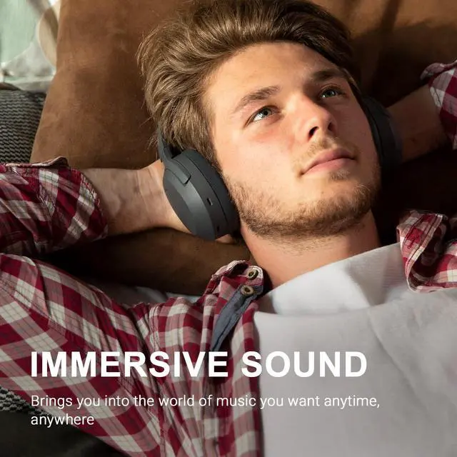 Alt view image 2 of 6 - W820NB Plus Active Noise Cancelling Headphones, Wireless Over Ear Headphones with Hi-Res Sound, 49H Playtime, Bluetooth Headphones with Comfortable Fit, Custom EQ via App, Grey