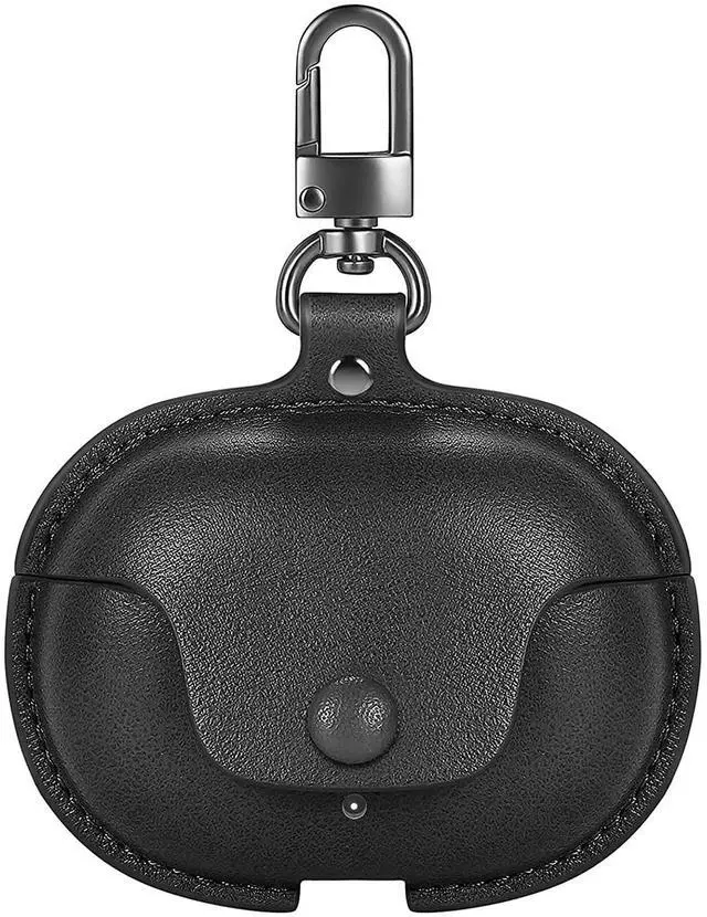 Main image of Leather Shockproof Protective Cover Skin Case with Pendant for Samsung Galaxy Buds 2 Black For Samsung Galaxy Buds2/Pro/Live