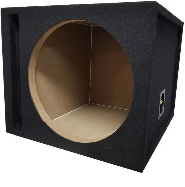 Main image of 12" inch Car Single Subwoofer Ported Sub Enclosure w/Spring Terminal Black Carpet