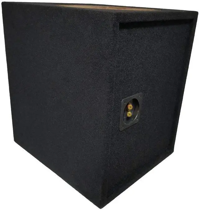 Alt view image 3 of 6 - 12" inch Car Single Subwoofer Ported Sub Enclosure w/Spring Terminal Black Carpet
