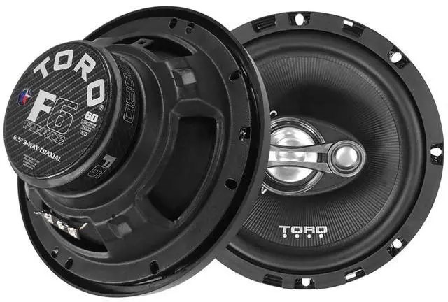 Main image of TECH F6 6.5 3-Way Coaxial Car Speakers | High-Efficiency 120W Peak / 60W RMS Pair, 13mm Tweeters, Ferro Fluid Design, Butyl Rubber Surround, Poly-Mica Cones, Easy Fit Upgrade