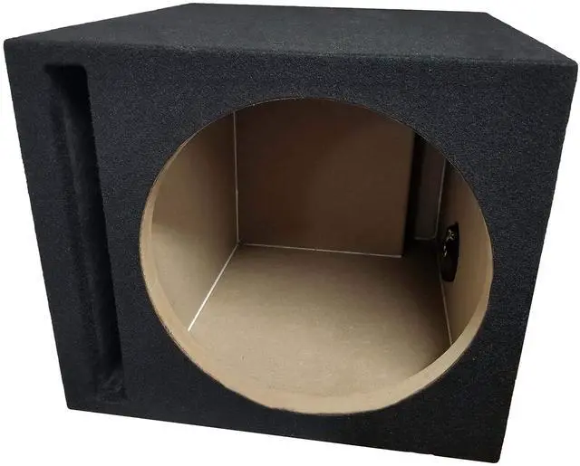 Alt view image 2 of 6 - 12" inch Car Single Subwoofer Ported Sub Enclosure w/Spring Terminal Black Carpet