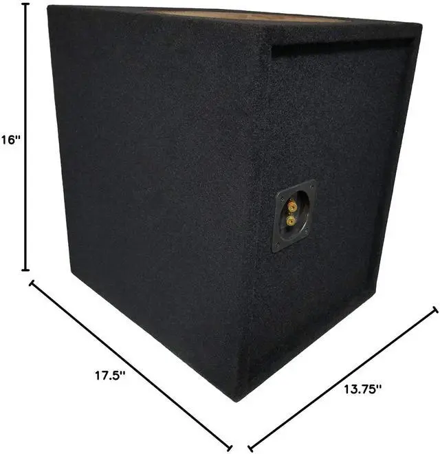 Alt view image 6 of 6 - 12" inch Car Single Subwoofer Ported Sub Enclosure w/Spring Terminal Black Carpet