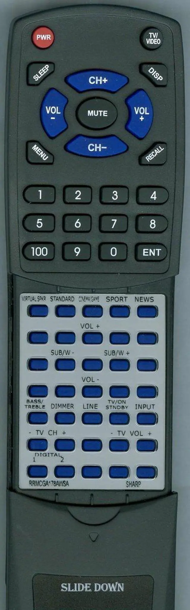 Main image of Replacement Remote Control for Sharp RRMCGA178AWSA, HTSB300