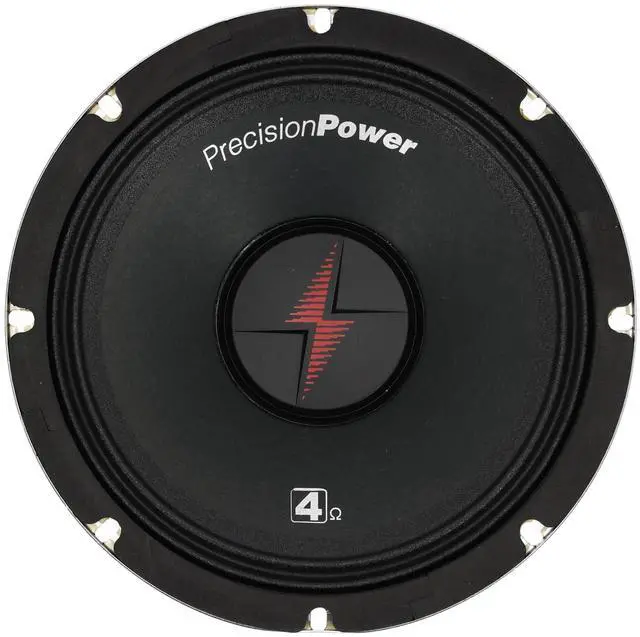 Alt view image 3 of 7 - Precision Power PM.804 200 Watt 8 in Pro Car Audio Mid-Range Speakers 4-Ohm, 100W RMS, 97dB, 120Hz-8kHz, for High-SPL Systems, 2-Piece