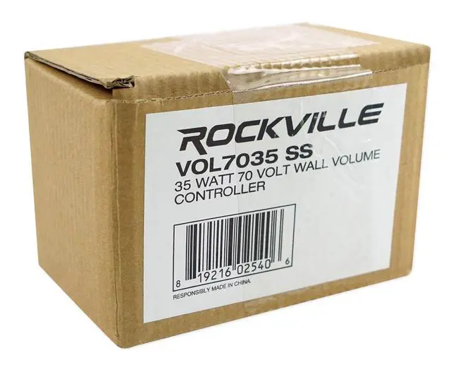 Alt view image 6 of 6 - VOL7035 SS Stainless Steel 35W 70V/100V Wall Volume, 2-Pack | 1-Gang, 11-Step Attenuation, 100V Compatible, Euro-Block Connectors, 30dB Range, ABS Frame, Dust Protected, Compact
