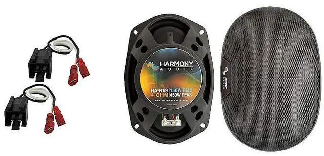 Main image of 6x9 450W Speakers Fits Chrysler Sebring Sedan 2002-2005 | Rhythm series factory replacement pair, plug-and-play wiring harness included, easy bolt-in upgrade