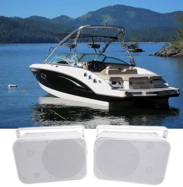 Main image of Pair RockvilIe HP65S 6.5" Marine Box Speakers with Swivel Bracket for Boats
