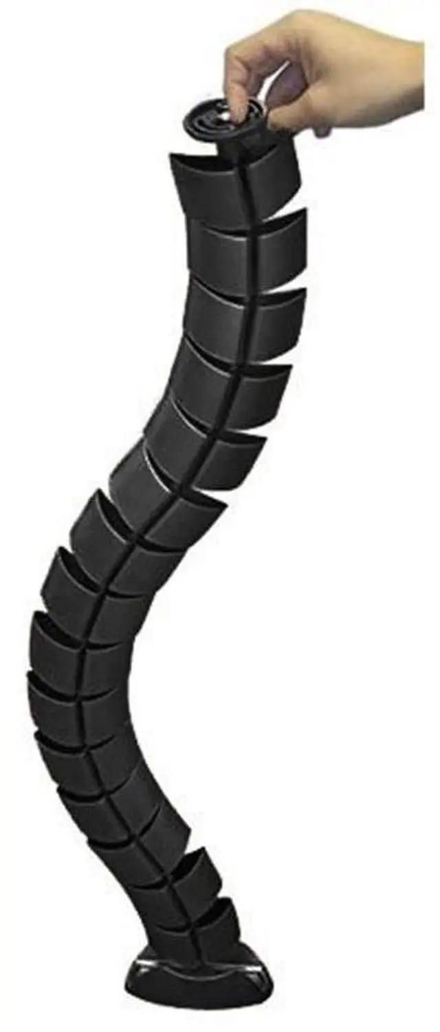 Main image of Vertical Flexible Cable Manager - Wire Elevator Cord Tower - Black