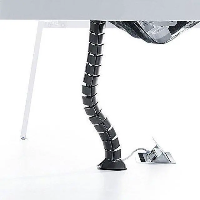 Alt view image 2 of 3 - Vertical Flexible Cable Manager - Wire Elevator Cord Tower - Black
