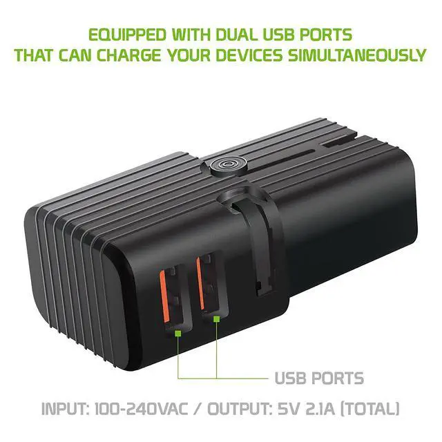 Alt view image 4 of 7 - Dual Universal USB Adapter Works for Micromax Canvas Juice 3 for Worldwide Power and Travel Between US/EU/CN/AUS/NZ/UK