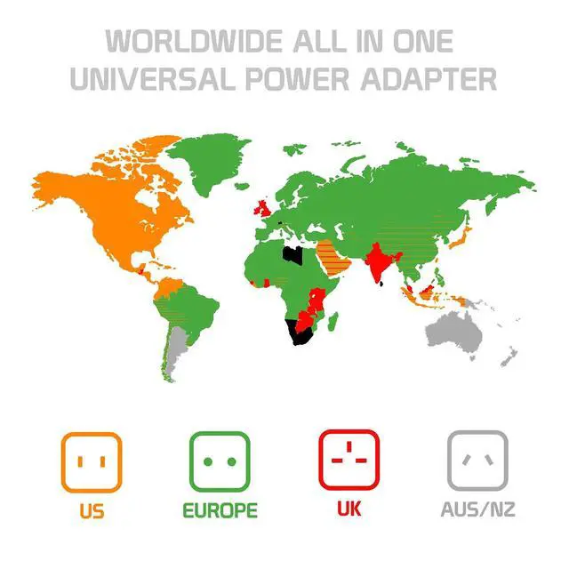 Alt view image 7 of 7 - Dual Universal USB Adapter Works for Micromax Canvas Juice 3 for Worldwide Power and Travel Between US/EU/CN/AUS/NZ/UK