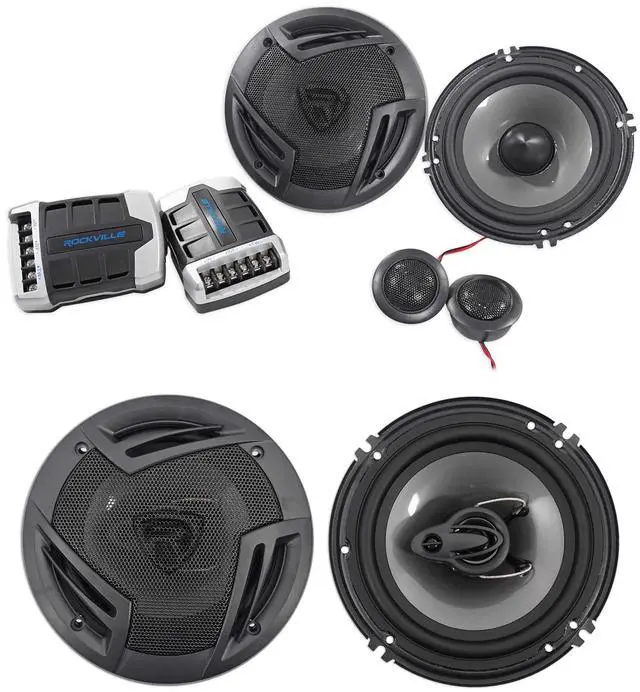 Main image of RV65.2C 6.5" Component Car Speaker Pair with RV6.3A Speakers | 750W Peak / 140W RMS Each, RV6.3A 6.5" 3-Way Coaxial Speaker Pair, 2 Tweeters, 2 Crossovers, Speaker Wire, 2-Items