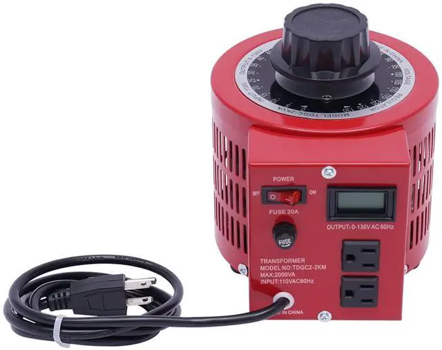 Main image of Variable Voltage Transformer, 2000VA Auto Voltage Converter with Thermal Protection, 110V Input 0-130V Output AC Voltage Regulator Power Supply for Motor Speed Control