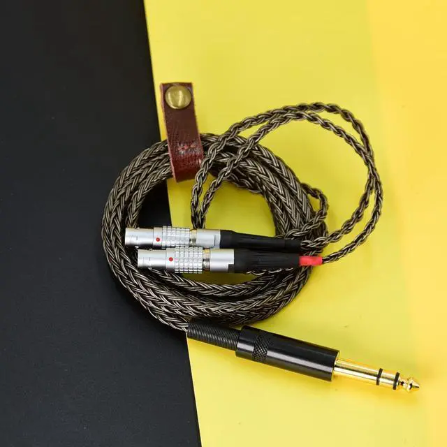 Alt view image 3 of 7 - 6.5 6.35 mm TRS Jack HiFi 7N ooc Silver Plated Headphones Replacement Cable Upgrade Cabl for Focal Utopia ELEAR Headphones Earphone (1.2m(3.94ft))