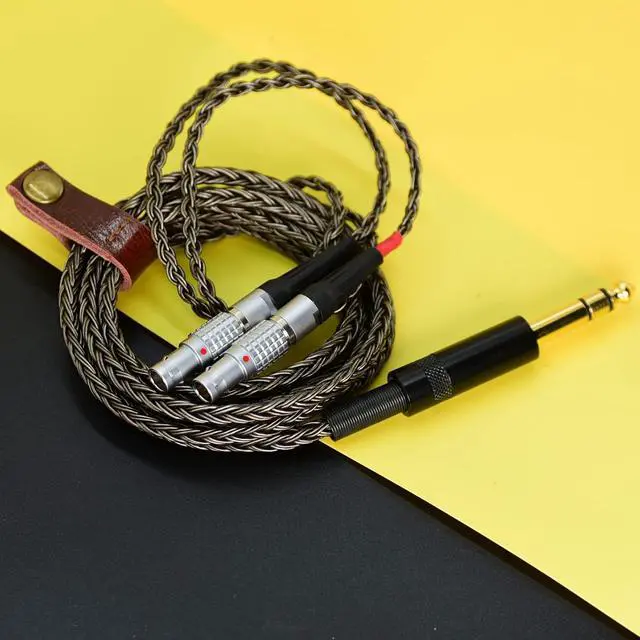 Alt view image 5 of 7 - 6.5 6.35 mm TRS Jack HiFi 7N ooc Silver Plated Headphones Replacement Cable Upgrade Cabl for Focal Utopia ELEAR Headphones Earphone (1.2m(3.94ft))