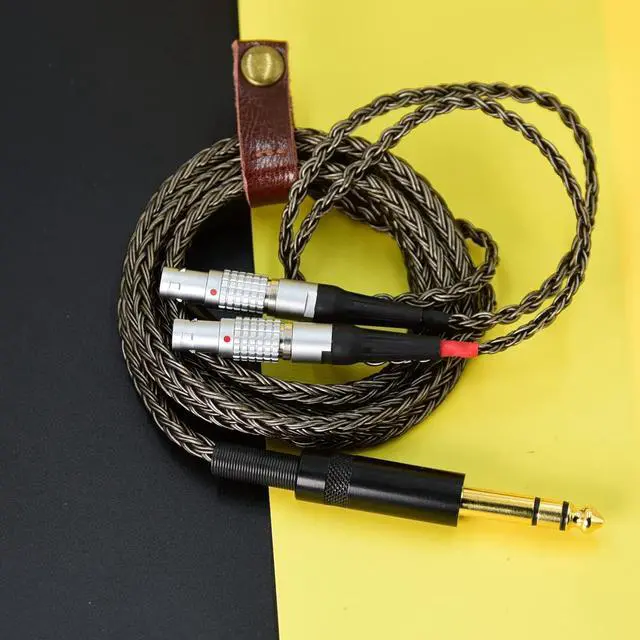 Alt view image 2 of 7 - 6.5 6.35 mm TRS Jack HiFi 7N ooc Silver Plated Headphones Replacement Cable Upgrade Cabl for Focal Utopia ELEAR Headphones Earphone (1.2m(3.94ft))