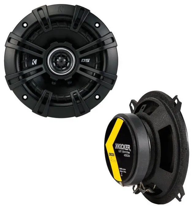 Alt view image 7 of 7 - Compatible with Jeep Comanche Pickup 86-92 Speaker Replacement Kicker Bundle DSC5 DSC46 & Harmony HA-A400.4 Amp