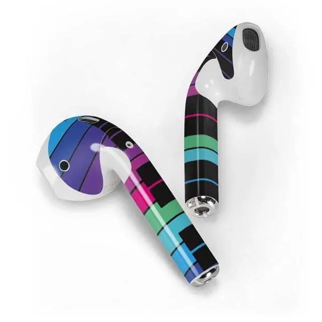Alt view image 2 of 4 - Decal Audio Skin Compatible with Apple AirPods - Color Piano Keys Design