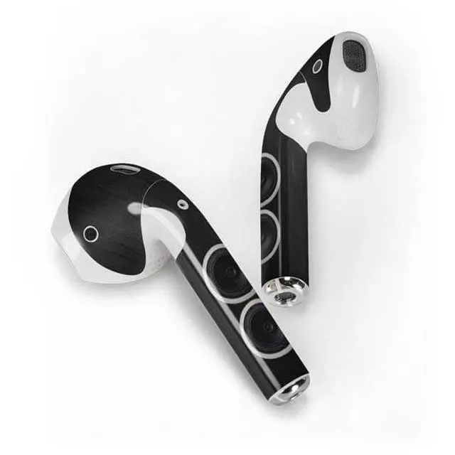 Alt view image 2 of 4 - Decal Audio Skin Compatible with Apple AirPods - Boom Box Speakers Design