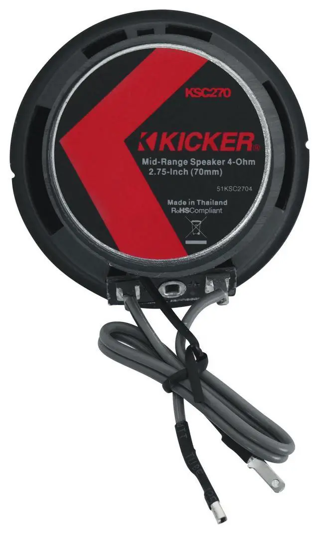 Alt view image 3 of 7 - Bundle: (1) 2 Kicker 51KSC2704 KSC270 2.75" Mid/Tweeters Fits GM/Chrysler/Subaru/Jeep/Toyota Bundle with (1) Rockville RPB2-BLACK Handheld Wireless Portable Bluetooth Speaker (2 Item)