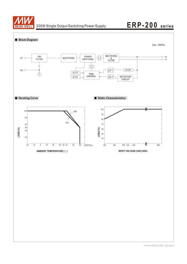 Alt view image 3 of 5 - ERP-200-24 199.92W Single Output Switching Power Supply 24V 8.33A